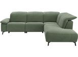 Ecksofa MUSTERRING "MR 370, intelligenter Komfort im modernen Design", grün (turtle), B:288cm H:83cm T:241cm, 94% Polyester, 6% Nylon, Sofas, Ecksofa, Optionale Relaxfunktion, flexible Kopfteile & klappbare Armlehnen