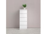Highboard HOME AFFAIRE "Naia, Hochkommode, 5 Schubladen, Aufbewahrung, grifflose Front", weiß (weiß, hochglanz), B:40,4cm H:111,3cm T:50cm, Holzwerkstoff, Sideboards, Highboard, Modern, skandinavisches Design, Schmal, in mehrere Farben