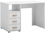 Schreibtisch SCHILDMEYER "Torge, Schreibtisch, Made in Germany, B: 109cm", weiß (weiß, weiß, weiß), B:109cm H:74cm T:58cm, Tische, Schreibtisch, Solide Verarbeitung - Dieses Produkt ist in Deutschland gefertigt