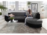 Ecksofa TRENDMANUFAKTUR "Rondo 3, zeitlos & bequem, Materialmix, L-Form, Breite 265cm", grau (dunkelgrau, grau, weiß), B:265cm H:85cm T:190cm, Kunstleder SOFTLUX / Struktur (77% Polyester; 23% Polyacryl);Luxus-Microfaser ALCAZAR (100% Polyester) / Feinstruktur (100% Polyester), Sofas, Ecksofa, wahlweise mit Federkern für mehr Komfort, wahlweise mit Bettfunktion