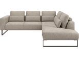 Ecksofa MUSTERRING "JUSTB PM100, stilvoller Lounge-Komfort von Musterring", greige, B:268cm H:88cm T:232cm, 92% Polyester, 8% Baumwolle, Sofas, Ecksofa, Kollektion Bettina Zimmermann, optionaler Sitzvorzug & Fuß-Auswahl