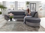 Ecksofa TRENDMANUFAKTUR "Rondo 3, zeitlos & bequem, Materialmix, L-Form, Breite 265cm", grau (grau, dunkelgrau), B:265cm H:85cm T:190cm, Kunstleder SOFTLUX / Struktur (77% Polyester; 23% Polyacryl);Luxus-Microfaser ALCAZAR (100% Polyester) / Feinstruktur (100% Polyester), Sofas, Ecksofa, wahlweise mit Federkern für mehr Komfort, wahlweise mit Bettfunktion