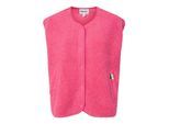 Plüschweste PIECES "PCKATTY TEDDY VEST NOOS BC", Damen, Gr. L, shocking pink, Plüsch, Obermaterial: 100% Polyester, unifarben, normal, V-Ausschnitt, Westen, Kunstfaser