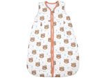 Babyschlafsack TUPTAM "Kugelschlafsack Baby Ganzjahres Schlafsack ohne Ärmel wattiert" Gr. 68, bärchen mit federschmuck braun petrol lachs, Schlafsäcke, Baby, L: 74cm, Obermaterial: 100% Baumwolle CO., L:74cm