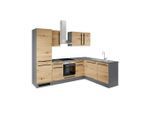 P & B , Anthrazit, Eiche Artisan , Holzwerkstoff , 2 Schublade(n),1 Schublade(n) Schubladen , L-Form, nur wie online abgebildet bestellbar , A , 280x175 cm , Küche, Küchenblöcke, Eckküchenblöcke