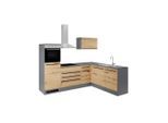 P & B , Anthrazit, Eiche Artisan , Holzwerkstoff , 4 Schublade(n),1 Schublade(n) Schubladen , seitenverkehrt montierbar, L-Form, nur wie online abgebildet bestellbar , A , 260x175 cm ,