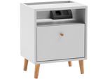Nachtschrank SCHILDMEYER "Bjarne, Nachtschrank, Made in Germany, B: 40,2 cm", mattweiß, B:40,2cm H:50,1cm T:32,7cm, FSC-zertifizierter Holzwerkstoff, Schränke, Nachtschrank, Solide Verarbeitung - Dieses Produkt ist in Deutschland gefertigt