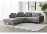 Ecksofa SIT & MORE "Concept", grau, B:223cm H:84cm T:251cm, 100% Polyester, Sofas, Ecksofa, Modernes Sofa in drei Fußfarben zur Auswahl