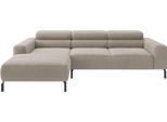 Ecksofa HOME AFFAIRE "Antonelli, L-Form, inkl. Kopfteilverstellung, Breite 258 cm", beige (taupe), B:258cm H:71cm T:183cm, 88% Polyester, 12% Polyacryl, Sofas, Ecksofa, wahlweise elektrische Sitztiefenverstellung