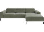 Ecksofa HOME AFFAIRE "Ecksofa, L-Form, incl. Kopfteilverstellung, Breite 258 cm", grün (turtle), B:258cm H:71cm T:183cm, 88% Polyester, 12% Polyacryl, Sofas, Ecksofa, wahlweise elektrische Sitztiefenverstellung
