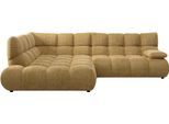 Ecksofa HOME AFFAIRE "Cozy Bubble, mit klappbarer Armlehne, Breite 289 cm", beige (butter), B:289cm H:85cm T:215cm, 100% Polyester, Sofas, Ecksofa, mit eleganter Steppung, Rundumbezug & weicher Polsterung