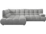 Ecksofa HOME AFFAIRE "Cozy Bubble, mit klappbarer Armlehne, Breite 289 cm", grau (light, grau), B:289cm H:85cm T:215cm, 100% Polyester, Sofas, Ecksofa, mit eleganter Steppung, Rundumbezug & weicher Polsterung