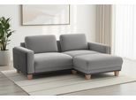 Ecksofa SIT & MORE "Concept", beige (grau), B:226cm H:84cm T:167cm, 100% Polyester, Sofas, Ecksofa, Modernes Sofa in drei Fußfarben zur Auswahl