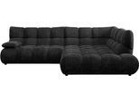 Ecksofa HOME AFFAIRE "Cozy Bubble, mit klappbarer Armlehne, Breite 289 cm", schwarz, B:289cm H:85cm T:215cm, 100% Polyester, Sofas, Ecksofa, mit eleganter Steppung, Rundumbezug & weicher Polsterung