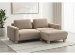 Ecksofa SIT & MORE "Concept", beige (taupe), B:226cm H:84cm T:167cm, 100% Polyester, Sofas, Ecksofa, Modernes Sofa in drei Fußfarben zur Auswahl