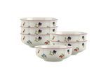 Schale VILLEROY & BOCH "Dessertschalen Petite Fleur ø 14,8 cm 6er Set weiß", weiß, B:14,8cm H:5,4cm L:14,8cm T:14,8cm Ø:14,8cm, Schüsseln, Schale, Spülmaschinengeeignet, Mikrowellengeeignet