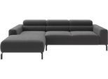 Ecksofa HOME AFFAIRE "Ecksofa, L-Form, incl. Kopfteilverstellung, Breite 258 cm", grau (anthrazit), B:258cm H:71cm T:183cm, 95% Polyester, 5% Nylon, Sofas, Ecksofa, wahlweise elektrische Sitztiefenverstellung