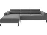 Ecksofa HOME AFFAIRE "Ecksofa, L-Form, incl. Kopfteilverstellung, Breite 258 cm", grau (anthrazit), B:258cm H:71cm T:183cm, 100% Polyester, Sofas, Ecksofa, wahlweise elektrische Sitztiefenverstellung