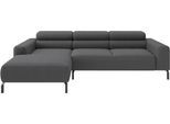 Ecksofa HOME AFFAIRE "Ecksofa, L-Form, incl. Kopfteilverstellung, Breite 258 cm", grau, B:258cm H:71cm T:183cm, 100% Polyester, Sofas, Ecksofa, wahlweise elektrische Sitztiefenverstellung