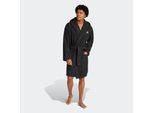 Bademantel ADIDAS PERFORMANCE "HOODED" Gr. XL, schwarz, XL, Obermaterial: 100% Baumwolle, Hausmäntel, Bademantel