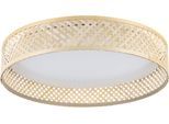 EGLO Deckenleuchte "LUPPINERIA Deckenlampe, Kunststoff, Stahl und Holz, IP20, Flurlampe", weiß, Ø 38cm H: 8cm, 1 Stk., Leuchten, Wand-/Deckenleuchte, H8 x Ø38 cm, weiß, 20W inkl., Deckenleuchte