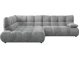 Ecksofa HOME AFFAIRE "Cozy Bubble, mit klappbarer Armlehne, Breite 289 cm", grau, B:289cm H:85cm T:215cm, 100% Polyester, Sofas, Ecksofa, mit eleganter Steppung, Rundumbezug & weicher Polsterung