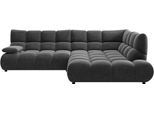 Ecksofa HOME AFFAIRE "Cozy Bubble, mit klappbarer Armlehne, Breite 289 cm", grau (anthrazit), B:289cm H:85cm T:215cm, 100% Polyester, Sofas, Ecksofa, mit eleganter Steppung, Rundumbezug & weicher Polsterung