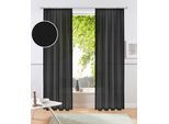Gardine OTTO HOME "XANA" Gr. 3, schwarz (anthrazit), B:145cm H:225cm, Voile, Polyester, Gardinen, Gardine, Bestseller, einfarbig, 1 bzw. 2 Schals, pflegeleicht, Beststeller