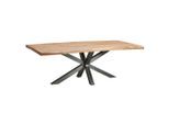 P & B Esstisch , Naturfarben , Holz, Metall , Akazie,Akazie , teilmassiv,teilmassiv , Holz , rechteckig , eckig , 100x76x220 cm , Esszimmer, Esstische, Esstische