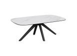 Novel Couchtisch, Anthrazit, Weiß, Metall, Glas, Keramik, rechteckig, eckig, Sternfuß, 70x42x110 cm, Wohnzimmer, Wohnzimmertische, Couchtische, Couchtische Glas