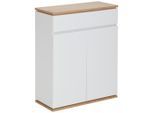 Xora Schuhschrank, Weiß, Eiche Artisan, Kunststoff, 3 Fächer, 1 Schublade(n) Schubladen, 85x106x38 cm, Typenauswahl, Beimöbel erhältlich, stehend, Garderobe, Schuhaufbewahrung, Schuhschränke