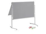 MAUL Moderationstafel Pro, klappbar, Textil/Textil grau + Moderationskarten-Set mit 360 Karten und 200 Pin-Nadeln