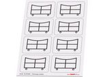 Taktische Zeichen Taktifol Fahrzeuge, rechteckig, selbsthaftend, beschriftbar, trocken abwischbar, L 46 x B 32 mm, schwarz, 8 Zeichen