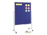 MAUL Moderationstafel Pro, Textil/Textil blau + Moderationskarten-Set mit 360 Karten und 200 Pin-Nadeln