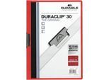 Durable Klemmmappe Duraclip, DIN A4, Kunststoff, mit Clip, rot