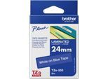 Brother Schriftbandkassette TZe-555, 24 mm, blau/weiß