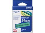 Brother Schriftbandkassette TZe-751, 24 mm, grün/schwarz