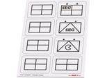 Taktische Zeichen Taktifol Einheiten, rechteckig, selbsthaftend, beschriftbar, trocken abwischbar, L 46 x B 32 mm, schwarz, 8 Zeichen