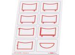 Taktische Zeichen Taktifol Fahrzeuge, rechteckig, selbsthaftend, beschriftbar, trocken abwischbar, L 46 x B 32 mm, rot, 8 Zeichen