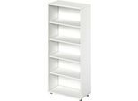 Schäfer Shop Genius Regal TETRIS WOOD, 5 OH, Höhe inkl. Gleiter, B 800 mm, weiß