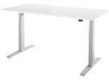 Schäfer Shop Select Schreibtisch LOGIN, elektrisch höhenverstellbar, Rechteck, T-Fuß, B 1600 x T 800 x H 645-1290 mm, weiß/weißaluminium