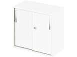 Schäfer Shop Select Ansatz-/Aufsatz-Schiebetürenschrank LOGIN, 2 Ordnerhöhen, B 800 x T 420 x H 726 mm, weiß/weiß