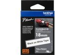 Brother Schriftbandkassette TZe-FX241, 18 mm breit, weiß/schwarz