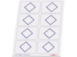 Taktische Zeichen Taktifol Personen, rechteckig, selbsthaftend, beschriftbar, trocken abwischbar, L 46 x B 32 mm, blau, 8 Zeichen