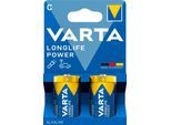 VARTA Batterien Longlife Power, Spannung 1,5 V, besonders langlebig, Baby C, 2 Stück