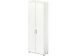 Schäfer Shop Genius Flügeltürenschrank TETRIS WOOD, 6 OH, Höhe inkl. Gleiter, B 800 mm, weiß