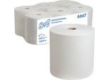 Scott® Rollenpapiertücher 6667, reißfest, 1-lagig, 6 Rollen á 304 m, weiß