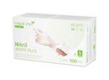 Einmalhandschuhe Medi-Inn® PS Nitril White Plus, für links/rechts, puderfrei, nicht steril, allergikergeeignet, Größe S, Nitril, weiß, 100 Stück