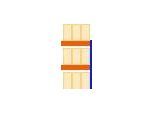 Schulte Palettenregal, Anbauregal, B 2786 x T 1100 x H 3000 mm, 3 Ebenen, Palettengewicht bis 800 kg, Feldlast 5395 kg, blau/orange