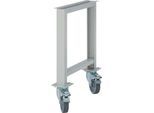 Schäfer Shop Select Werkbankfuss WFF807L, nicht höhenverstellbar, mit Rollen, T 665 x H 800 mm, weißaluminium RAL 9006